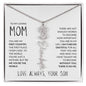 My Loving Mom | First Country | Custom Name Flower Necklace