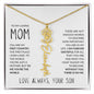 My Loving Mom | First Country | Custom Name Flower Necklace