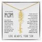 My Loving Mom | First Country | Custom Name Flower Necklace