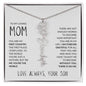 My Loving Mom | First Country | Custom Name Flower Necklace