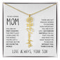 My Loving Mom | First Country | Custom Name Flower Necklace