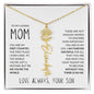 My Loving Mom | First Country | Custom Name Flower Necklace