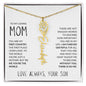 My Loving Mom | First Country | Custom Name Flower Necklace