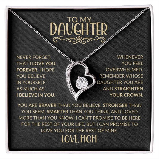 My Daughter | Straighten Your Crown | Gold and Black | Forever Love Necklace