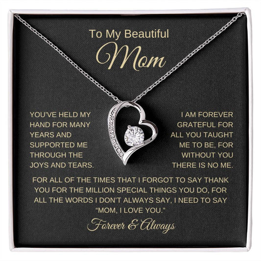 To My Beautiful Mom | Years, Joy, Tears | Love Knot Necklace